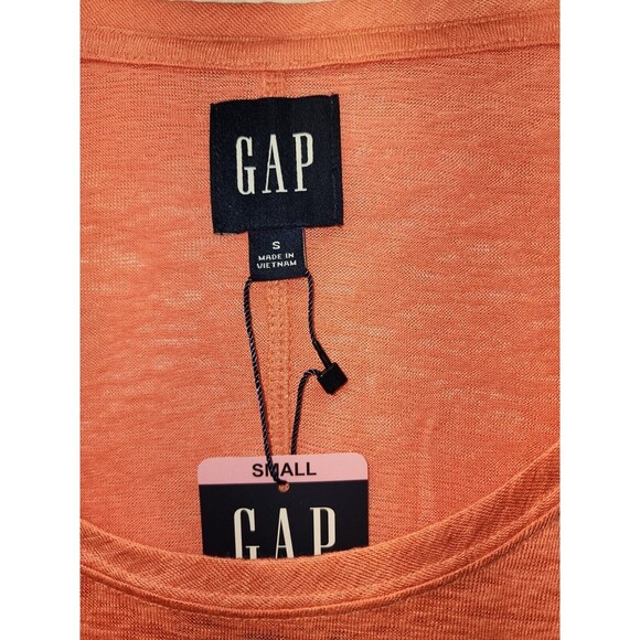 Gap Womens Shirt Long Sleeve Coral Size Small Tshirt Crew Neck - Picture 2 of 6